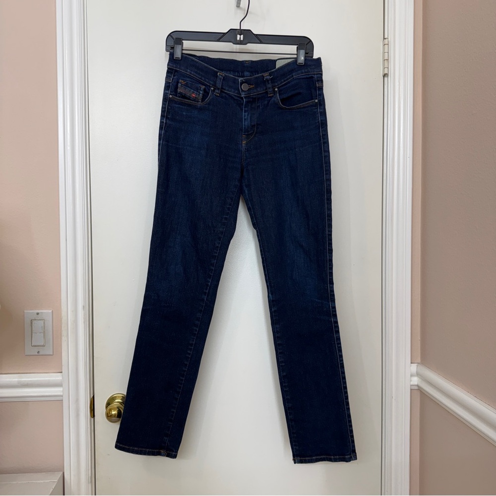 Y2K Diesel Women Sandy Dark Blue Skinny Slim Straight Stretch Jeans Size W27 L32
